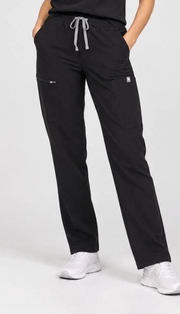 FIGS Yola Skinny Scrub Pants Women XS Black TW2000R Cargo Technical 30x30